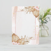 Perzik- en koraalrode bloemen kaart (Staand voorkant)