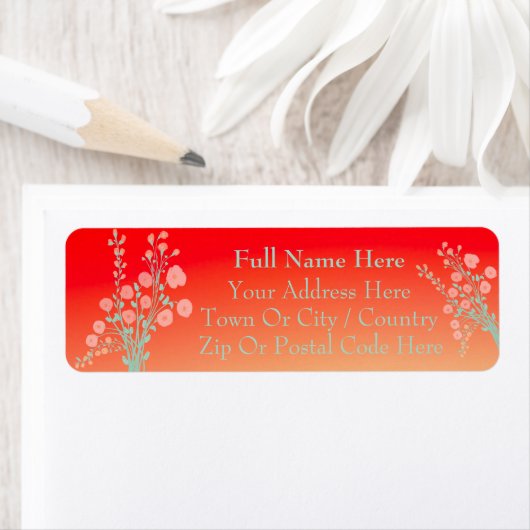  perzik en koraalrood etiket (Insitu)