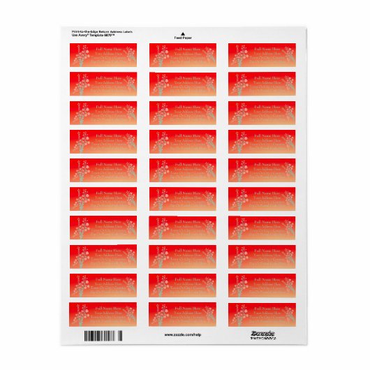  perzik en koraalrood etiket (Full Sheet)