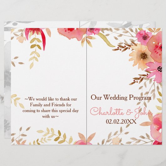 Perzik en koraalvezel (Voorkant / Achterkant)