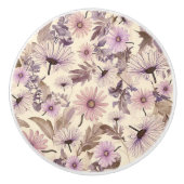  perzik en lavendelbloem keramische knop (Voorkant)