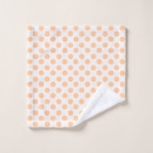 Perzik en lichte perzik stippenpatroon bad handdoek (Wasdoekje)