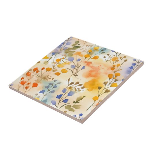 Perzik en maagdenpalm tegeltje (Zijkant)