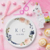 Perzik en marineblauw Vrijgezellenfeest voor botan Papieren Bordje (Feest)