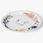 Perzik en marineblauw Vrijgezellenfeest voor botan Papieren Bordje (Gekanteld)