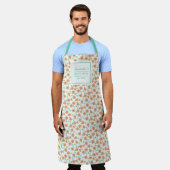  Perzik en Mint Bloemen  Schort (Gedragen)