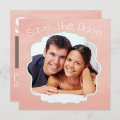 Perzik en Mint Foto Modern sparen de Datum Save The Date (Voorkant / Achterkant)