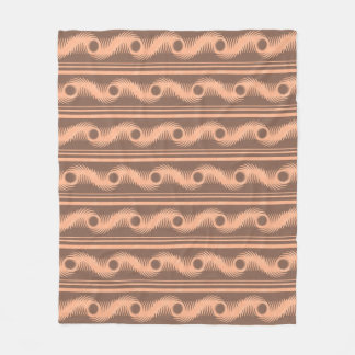 Perzik en Mocha spiraal patroon Fleece Deken