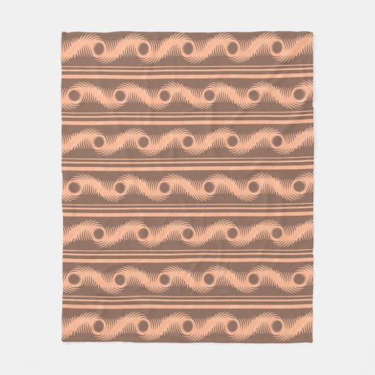 Perzik en Mocha spiraal patroon Fleece Deken (Voorkant)