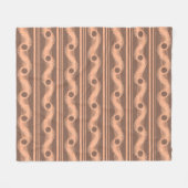 Perzik en Mocha spiraal patroon Fleece Deken (Voorkant (Horizontaal))