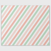 Perzik- en mosstrepen cadeaupapier (Vlak)