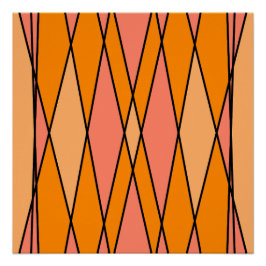 Perzik en oranje geometrisch abstract ontwerp perfect poster