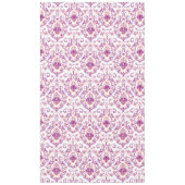 Perzik en Paarse Damask Floral Elegant Cotton Tafelkleed (Voorkant)
