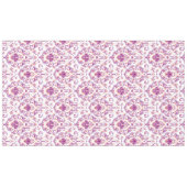 Perzik en Paarse Damask Floral Elegant Cotton Tafelkleed (Voorkant (Horizontaal))