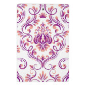 Perzik en Paarse Damask Floral Pattern Elegant Mini Klembord (Achterkant)