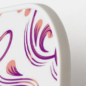 Perzik en Paarse Damask Floral Pickleball Paddle (Links Detail)