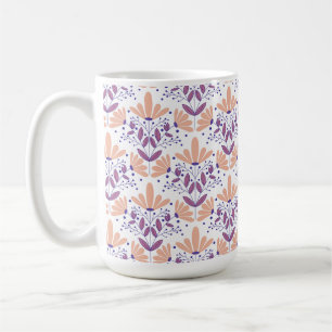 Perzik en paarse madeliefjes dromen florale mok