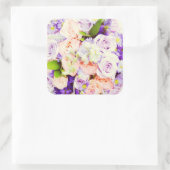 Perzik en Paarse Roos bruiloft stickers (Tas)