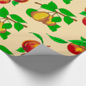 Perzik en Peer Fruit Patroon Rustieke Botanische Cadeaupapier