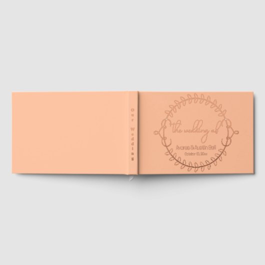 Perzik en Roos Gold Foil Wedding Gastenboek (Volledig)