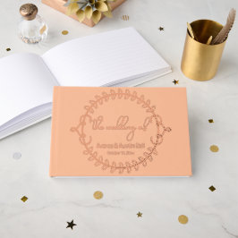 Perzik en Roos Gold Foil Wedding Gastenboek