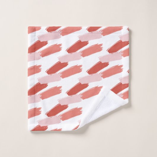 Perzik en Roze Abstract Kunstwerk Bad Handdoek (Wasdoekje)
