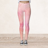 Perzik en roze Abstracte Leggings