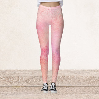 Perzik en roze Abstracte Leggings