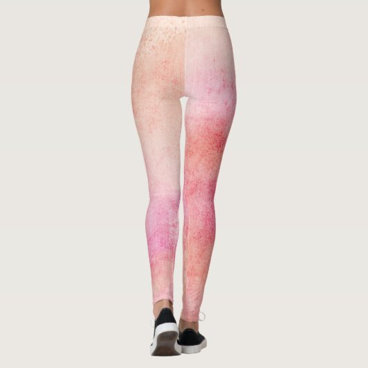 Perzik en roze Abstracte Leggings (Achterkant)