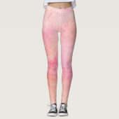 Perzik en roze Abstracte Leggings (Voorkant)