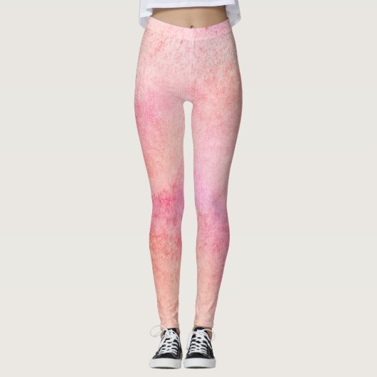 Perzik en roze Abstracte Leggings (Voorkant)