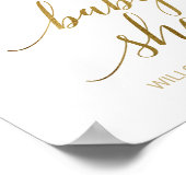 Perzik en Roze Baby shower van de Bloemen Welkomst Poster (Hoek)