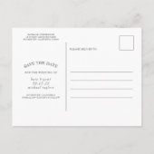 Perzik en roze bloemen opslaan de datum foto aankondigingskaart (Achterkant)