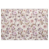 perzik en roze bloemen stof (Fat Quarter)