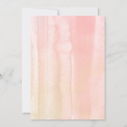 Perzik en roze bloemig Elegant Baby shower Kaart (Achterkant)