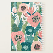 Perzik en roze bloemige botanische gepersonaliseer planner (Achterkant)