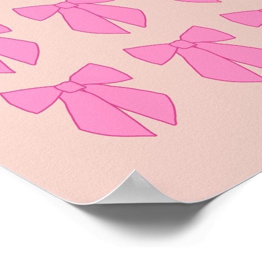 Perzik en roze bogen Coquette Poster (Hoek)