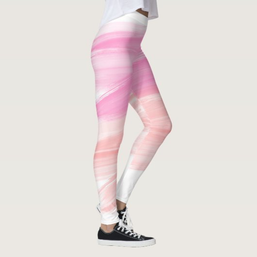 Perzik en roze penseelstreek leggings (Rechts)
