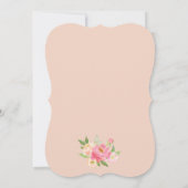Perzik en Roze Peony Flowers Baptisme Kaart (Achterkant)
