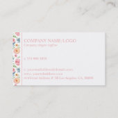 Perzik en roze pioenen bloemenpatroon visitekaartje (Achterkant)