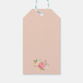 Perzik en roze pony Flowers God zegene baptisme Fa Cadeaulabel (Achterkant)