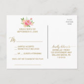 Perzik en roze pony Flowers Song Request RSVP Uitnodiging Briefkaart (Achterkant)