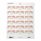 Perzik en roze pony Flowers Weddenschap Etiket (Full Sheet)