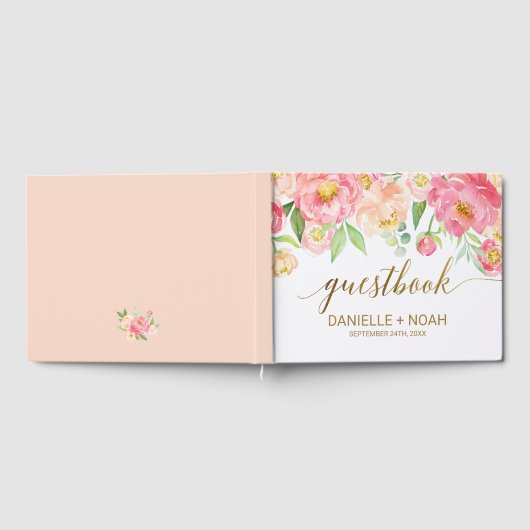 Perzik en roze pony Flowers Weddenschap Gastenboek (Volledig)