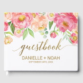 Perzik en roze pony Flowers Weddenschap Gastenboek (Voorkant)