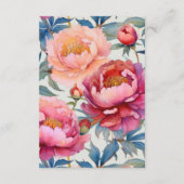 Perzik en roze pony Flowers Weddenschap Informatiekaartje (Achterkant)