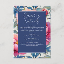 Perzik en roze pony Flowers Weddenschap Informatiekaartje