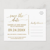 Perzik en roze pony Flowers Weddenschap Save the D Aankondigingskaart (Achterkant)