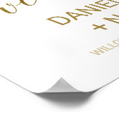 Perzik en Roze Pony Flowers Weddenschap Welkom Poster (Hoek)