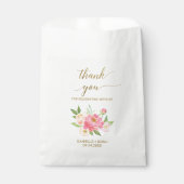 Perzik en roze pony Flowers Weddenschappen Bedankzakje (Voorkant)